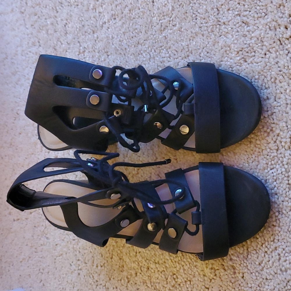 Black Lace-Up Heels